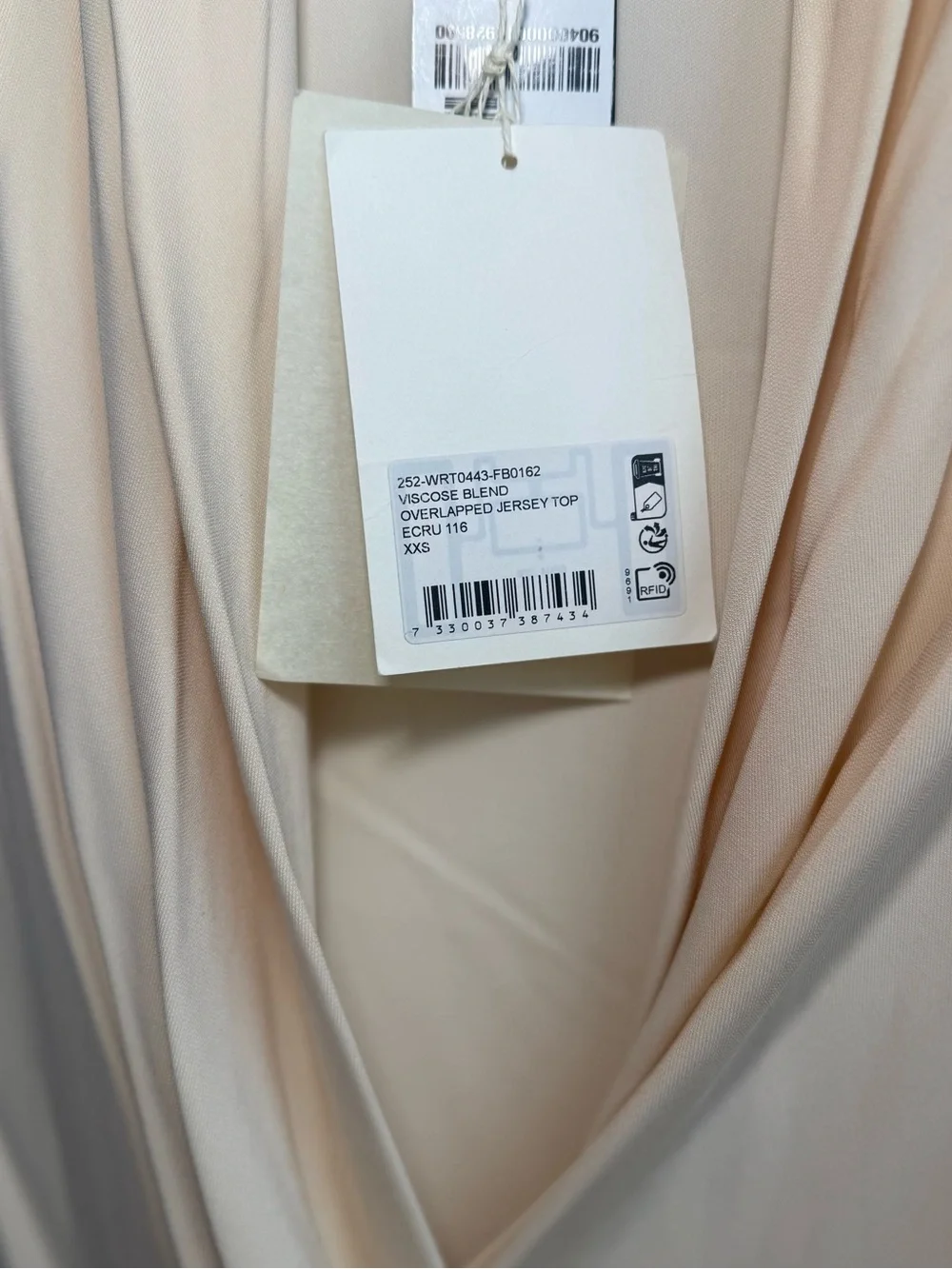 TOTEME Cream Wrap-Effect Draped Jersey Top - Long Sleeve - XXS (0) - BNWT - Picture 10 of 13